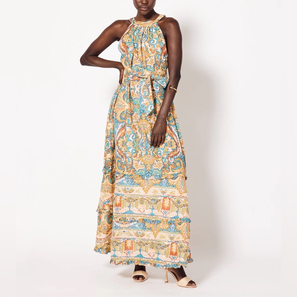 Cleobella Tonia Halter Tie Maxi Dress